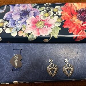 Brighton Silver Heart Drop Earrings